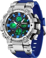 Men's Digital Sports Watch Dual Display Analog Quartz Watch with Luminous Backlight, Waterproof 5ATM, Stopwatch, Alarm, Multiple Time Zones — фото 7