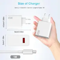 ASKUBSKU 45W Charger & USB C Cable Combo for Xiaomi Devices: 1m Cable, 45W/6A Fast Charging, Type C to USB, Data Transfer, UK Plug — фото 2