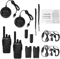 PT88E Walkie Talkie PMR446 License Free Two-Way Radio, 16 Channels Long Range Walkie Talkies with Charging Station and Earbuds (Black, 2-Pack) — фото 4