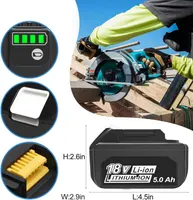 Акумулятор для Makita 18V 5000mAh (Набір 2 шт), Заміна BL1850B/BL1860B, Li-ion — фото 3