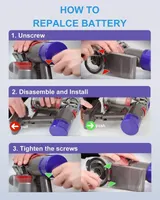 Акумулятор для пилососу Dyson V10 (SV12), 3600mAh (Посилений), DTK — фото 6