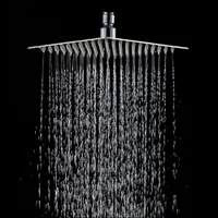 20x20cm 8 Square Stainless Steel Rain Shower Head Rainfall Bathroom Top Sprayer Thin high pressure,H — фото 6