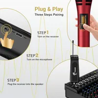 Бездротова мікрофонна система TONOR TW320 (2 мікрофони), UHF, 60м, Караоке/DJ — фото 6