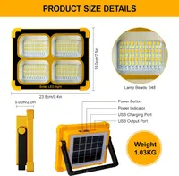 Мощный строительный прожектор 100W (Solar/USB), 12000mAh Power Bank, Магнит — фото 4