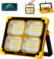 Потужний будівельний прожектор 100W (Solar/USB), 12000mAh Power Bank, Магніт