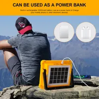 Потужний будівельний прожектор 100W (Solar/USB), 12000mAh Power Bank, Магніт — фото 7