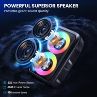 Karaoke Machine, Portable Bluetooth Speaker with 2 Wireless Karaoke Microphones, 10W Karaoke for Adults Kids with Upgraded Subwoofer, PA System, Support TWS/TF/USB/AUX, Party — фото 4