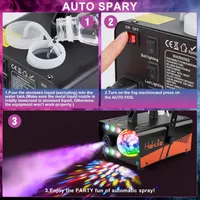 Дым-машина 500W с LED подсветкой (RGB) и Диско-шаром, Авто-распыление, Пульт — фото 7