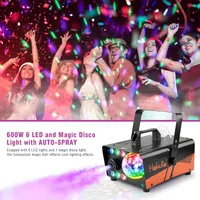 Дим-машина 500W з LED підсвічуванням (RGB) та Диско-кулею, Авто-розпилення, Пульт — фото 2