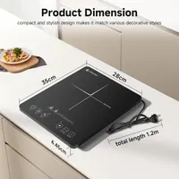 Индукционная плита AMZCHEF (Одинарная), Ультратонкая, 2000W, Сенсорная, Таймер