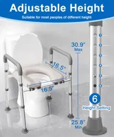 Сидіння-надставка на унітаз з поручнями (Raised Toilet Seat), Регульоване, Для літніх — фото 5
