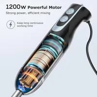 Блендер погружной FRESKO 1200W (Ручной), Нержавеющая сталь, Турбо, Стакан 700 мл — фото 8
