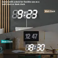 3D LED Часы настенные/настольные EDUP HOME (9.7 дюймов), Пульт ДУ, Будильник — фото 5