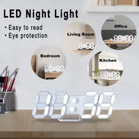 3D LED Часы настенные/настольные EDUP HOME (9.7 дюймов), Пульт ДУ, Будильник — фото 6