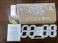 3D LED Часы настенные/настольные EDUP HOME (9.7 дюймов), Пульт ДУ, Будильник — фото 9