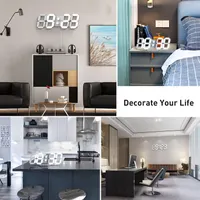 3D LED Годинник настінний/настільний EDUP HOME (9.7 дюймів), Пульт ДК, Будильник — фото 3
