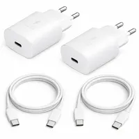 Комплект зарядок 25W для iPhone/Samsung (2 блоки + 2 кабелі 2м), USB-C PD, Білий — фото 5