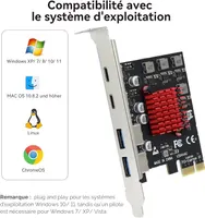 ELUTENG 4 Ports USB 3.2 Gen 1 PCIE Expansion Card(2 USB-A, 2 Type-C Ports), 5Gbps Superspeed PCIE Card for Desktop PC, Support Windows 11/10/8/7/XP — фото 5
