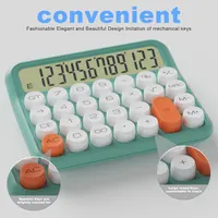 Battery Desk Calculator - 12 Digit Extra Large 5-Inch LCD Display, Big Buttons, 15 Tilt Screen (White)