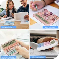 Battery Desk Calculator - 12 Digit Extra Large 5-Inch LCD Display, Big Buttons, 15 Tilt Screen (White) — фото 3