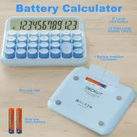 Battery Desk Calculator - 12 Digit Extra Large 5-Inch LCD Display, Big Buttons, 15 Tilt Screen (White) — фото 5