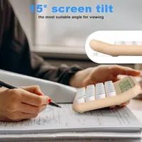 Battery Desk Calculator - 12 Digit Extra Large 5-Inch LCD Display, Big Buttons, 15 Tilt Screen (White) — фото 6