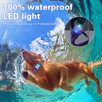LED Dog Collar, USB Rechargeable, Waterproof IP68, Multi-Colour Light Up Safety Collar with 5 Colour Options- size S — фото 8