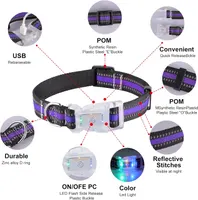 Світящийся нашийник для собак LED (USB), Водонепроникний IP68, Multi-Colour, S — фото 4