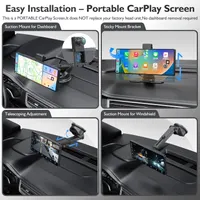 Портативный авто-экран 10.26" (4K DVR + 1080P Cam), Wireless CarPlay/Android Auto