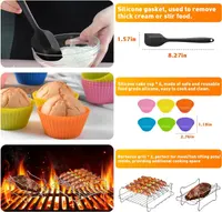 Набір аксесуарів для подвійної фритюрниці (Dual Basket Air Fryer), 23 предмети, Силікон — фото 2