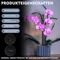 Led Light Set for Lego Orchid (No Lego), Decoration Lighting Set for Lego 10311 Orchid Botanical Collection — фото 7