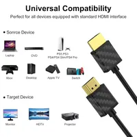 SOEYBAE HDMI Cable 4K 1m 2pcs High Speed HDMI 2.0 Cables 18Gbps 4K@60Hz, Supports ARC, UHD, HDR, Ethernet, 3D for Xbox, PS3, PS4