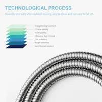 Shower Hose 5 m, Anti-Twist Protection, Stainless Steel, High Pressure Replacement Flexo for Bathroom Faucets, Silver — фото 4