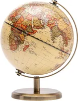 Exerz 14cm World Globe Mini Antique Globe - Educational/Geographic/Modern Desktop Decoration - 14cm Diametre Metal Arc and Base Bronzed Colour — фото 5