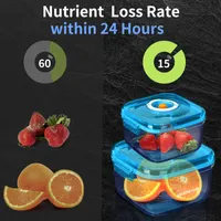 Aigostar - Vacuum Seal Food Storage Containers, 2-Piece Combo Pack, Durable Food Grade Material, Leak Proof Food Containers, Blue. — фото 4