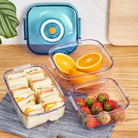 Aigostar - Vacuum Seal Food Storage Containers, 2-Piece Combo Pack, Durable Food Grade Material, Leak Proof Food Containers, Blue. — фото 6