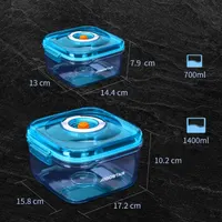 Aigostar - Vacuum Seal Food Storage Containers, 2-Piece Combo Pack, Durable Food Grade Material, Leak Proof Food Containers, Blue. — фото 8