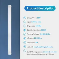 Набір лінійних LED світильників BrightFly 120 см (2 шт), 32W, 6500K Холодний білий — фото 4