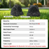 Herdio 6.5" Outdoor Rock Speakers Hardwired 400 Watt,IPX6 Waterproof Design for Pool, Garden, Deck, and Outdoor Activities (Pair) — фото 6