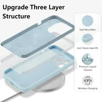 Силіконовий чохол (Liquid Silicone) для iPhone 15 Pro Max, Захист камер, Baby Blue — фото 4