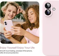 Силіконовий чохол Supdeal (4 шари) для iPhone 16 (6.1"), Захист камер, Рожевий — фото 7