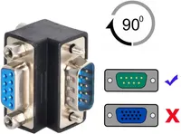 Адаптер RS232 D-Sub 9Pin (Male to Female), Кутовий 90° (Вниз), Під гвинт/гайку
