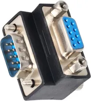 RS232 D-Sub 9Pin 90 Degree Down Angled Male Screw Type to Female Nut Type Extension Adapter — фото 3