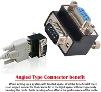RS232 D-Sub 9Pin 90 Degree Down Angled Male Screw Type to Female Nut Type Extension Adapter — фото 8