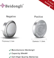Батарейки LR1130 (AG10 / 189) 1.5V Alkaline, Набор 10 шт, Для часов и игрушек — фото 4