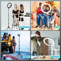 Кольцевая LED лампа 11.5" со штативом 177 см Без бренду, Для стримов и макияжа — фото 6