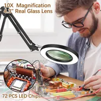 Настільна лупа з підсвічуванням 10X (72 LED) Без бренду, На струбцині, 3 режими світла — фото 6