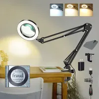 Настольная лупа с подсветкой 10X (72 LED) Без бренду, На струбцине, 3 режима света — фото 5