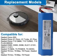 Усиленный аккумулятор 5200mAh Без бренду для роботов-пылесосов Ecovacs Deebot T8/T9/X1 — фото 3
