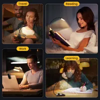 Аккумуляторная LED лампа для чтения книг на прищепке Без бренду, 3 режима, Зарядка Type-C — фото 8